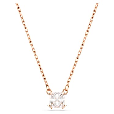 Pendentif Stilla Attract, Taille Carré, Blanc, Placage de ton or rosé - Swarovski, 5701904