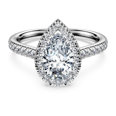 Eternity halo solitaire ring, Laboratory grown diamonds 1.3 ct tw, 18K white gold - Swarovski, 5702177