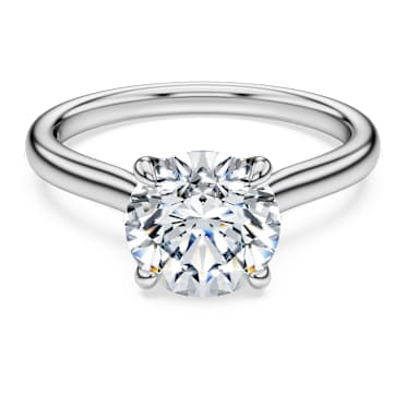 Eternity solitaire ring, Lab-grown diamonds 2 ct tw, Round shape, 14K white gold - Swarovski, 5702192