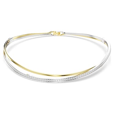 Gargantilha Hyperbola, Lapidação redonda, Branca, Acabamento de combinação de metais - Swarovski, 5702408
