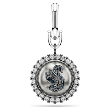Symbolica bedel, Zwaan, Zwart, Rodium toplaag - Swarovski, 5702700