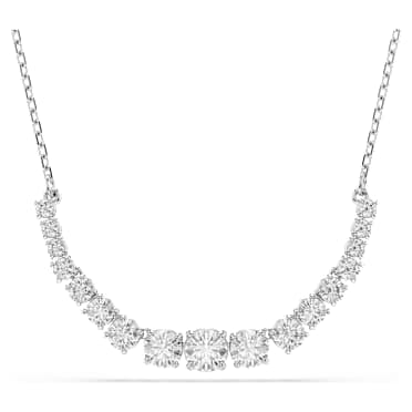 Collier Matrix, Dégradé de tailles rondes, Blanc, Métal rhodié - Swarovski, 5705396