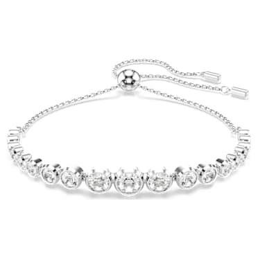 Imber Tennis bracelet, Mixed round cuts, White, Rhodium plated - Swarovski, 5705451