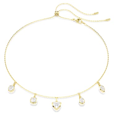 Collana Imber, Taglio misto, Bianca, Finitura oro 18K - Swarovski, 5705463