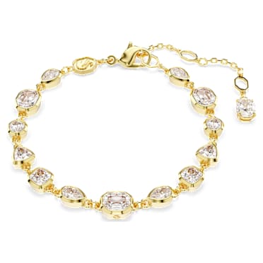 Imber Tennis Armband, Verschiedene Schliffe, Weiß, Goldlegierungsschicht - Swarovski, 5705471
