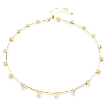 Imber Tennis Halskette, Magnetischer Verschluss, Verschiedene Schliffe, Weiß, Goldlegierungsschicht - Swarovski, 5705481
