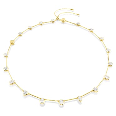 Verižica Imber, Magnetna zaponka, Mešani rezi, Bela, V videzu 18-karatnega zlata - Swarovski, 5705481