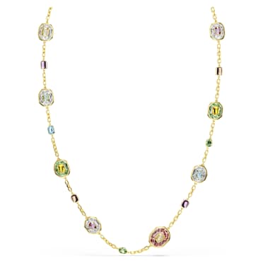 Chroma strandage, Octagon cut, Multicolored, 18K gold finish - Swarovski, 5705581