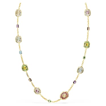 Collar Chroma, Talla octogonal, Multicolor, Baño tono oro - Swarovski, 5705581