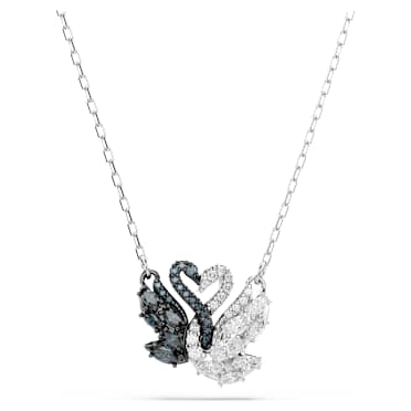 Pingente Swan, Cisne, Preto, Acabamento de combinação de metais - Swarovski, 5705721