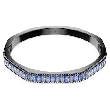 กำไล Matrix, เจียระไนทรง Baguette, ทรงแปดเหลี่ยม, น้ำเงิน, เคลือบรูทีเนียม - Swarovski, 5705776