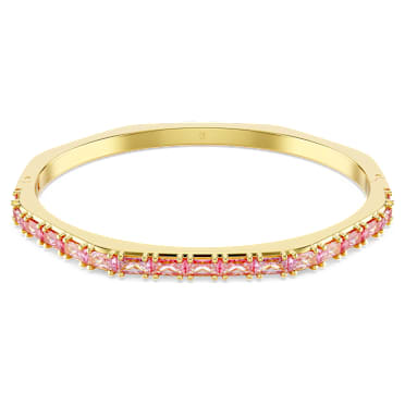 กำไล Matrix, เจียระไนทรง Baguette, ทรงแปดเหลี่ยม, ชมพู, เคลือบโทนสีทอง - Swarovski, 5705791