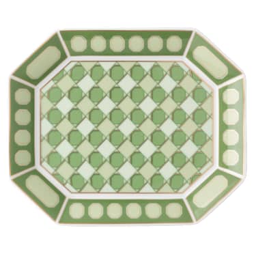 Signum tray, Porselein, Klein, Groen - Swarovski, 5706887