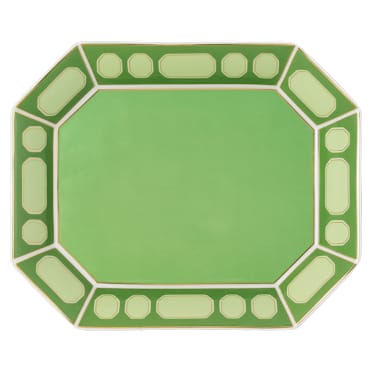 Signum tray, Porselein, Groot, Groen - Swarovski, 5706888