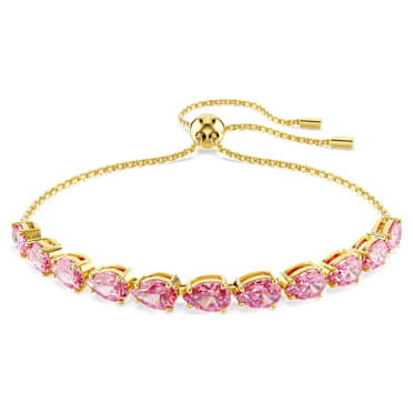 Matrix Armband, Tropfenschliff, Rosa, 18K Goldbeschichtet - Swarovski, 5707187