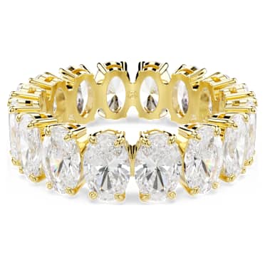 Matrix ring, Oval cut, White, 18K gold finish - Swarovski, 5707188