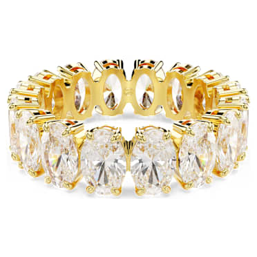 Matrix Ring, Oval-Schliff, Weiß, Goldlegierungsschicht - Swarovski, 5707188