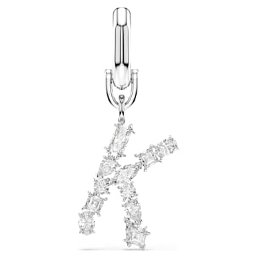 Przywieszka Symbolica, K, Biała, Powłoka z rodu - Swarovski, 5707220