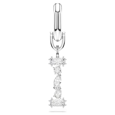 Symbolica charm, I, White, Rhodium plated - Swarovski, 5707223