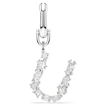 Symbolica bedel, U, Wit, Rodium toplaag - Swarovski, 5707284