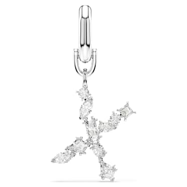 Symbolica charm, X, White, Rhodium plated - Swarovski, 5707288