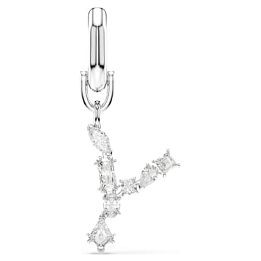 Symbolica charm, Y, White, Rhodium plated - Swarovski, 5707289