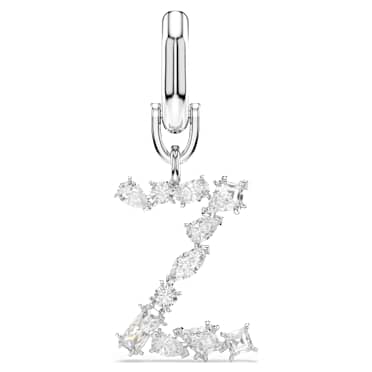 Symbolica charm, Z, White, Rhodium plated - Swarovski, 5707291