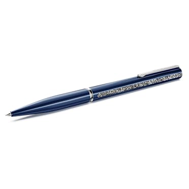 Crystal Shimmer Glide ballpoint pen, Blue, Blue lacquered, Chrome plated - Swarovski, 5707709