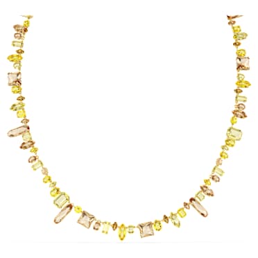 Gema lange Halskette, Verschiedene Schliffe, Gelb, Goldlegierungsschicht - Swarovski, 5708709