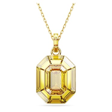 Lucent จี้สร้อยคอ, ทรงแปดเหลี่ยม, เหลือง, เคลือบโทนสีทอง - Swarovski, 5708781
