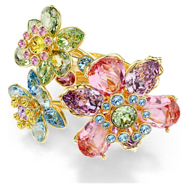 Idyllia Ring, Verschiedene Schliffe, Blume, Mehrfarbig, Goldlegierungsschicht - Swarovski, 5709027