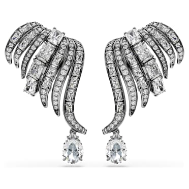 The Vienna Collection ear cuffs, Feather, White, Ruthenium plated - Swarovski, 5709265
