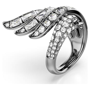 The Vienna Collection ring, Swan, White, Ruthenium plated - Swarovski, 5709285