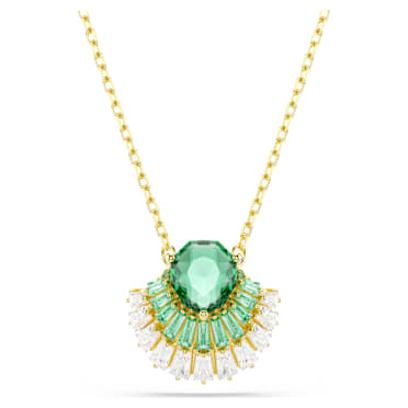 Idyllia Anhänger, Verschiedene Schliffe, Muschel, Grün, 18K Goldbeschichtet - Swarovski, 5709377