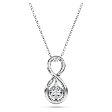 Eternity pendant, Lab-grown diamonds 0.33 ct tw, Pear shape, Infinity, 18K white gold - Swarovski, 5709797