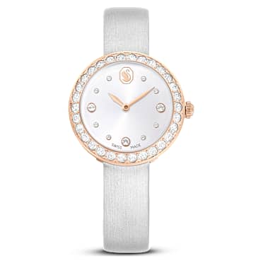 Zegarek Matrix Tennis, Swiss Made, Skórzany pasek, Szary, Powłoka w odcieniu różowego złota - Swarovski, 5710105