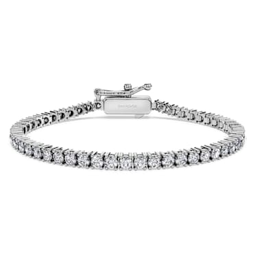 Eternity Tennis bracelet, Lab-grown diamonds 3 ct tw, Round shape, 14K white gold - Swarovski, 5710548