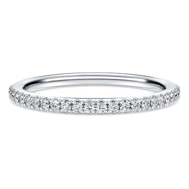 Anneau Eternity, Diamants créés en laboratoire 0,2 ct tw, Taille ronde, Or blanc 14 carats - Swarovski, 5710570