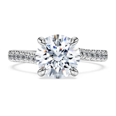 Eternity solitaire ring, Lab-grown diamonds 2.25 ct tw, Round shape, 14K white gold - Swarovski, 5710573