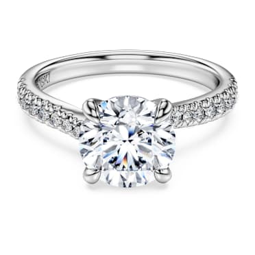 Eternity solitaire ring, Laboratory grown diamonds 2.25 ct tw, Round shape, 14K white gold - Swarovski, 5710573