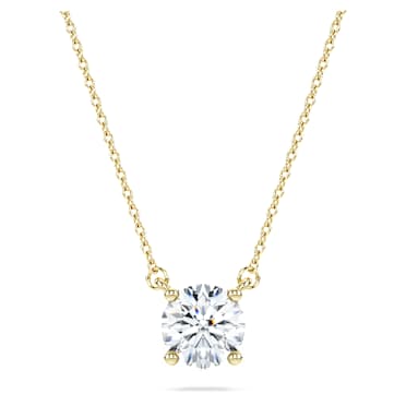 Eternity Solitär-Anhänger, Im Labor gezüchtete Diamanten 1 ct tw, Rundschliff, 14K Gelbgold - Swarovski, 5710576
