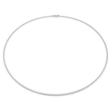 Eternity Tennis necklace, Lab-grown diamonds 3 ct tw, Round shape, 14K white gold - Swarovski, 5710601