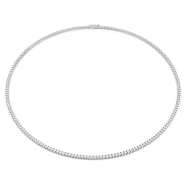 Eternity Tennis necklace, Lab-grown diamonds 7 ct tw, Round shape, 14K white gold - Swarovski, 5710606