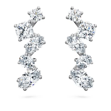 Galaxy ear cuffs, Lab-grown diamonds 1.25 ct tw, Mixed shapes, 14K white gold - Swarovski, 5710652