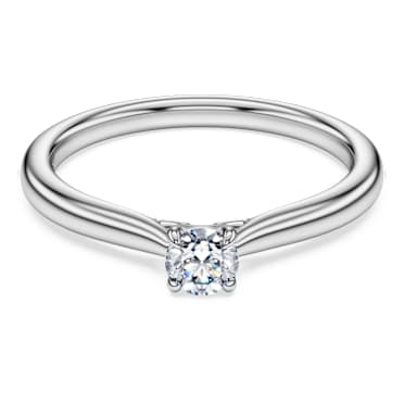 Eternity solitaire ring, Lab-grown diamonds 0.25 ct tw, Round shape, Sterling silver - Swarovski, 5710660