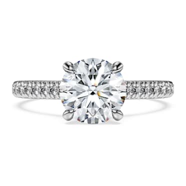 Eternity solitaire ring, Lab-grown diamonds 1.7 ct tw, Round shape, 14K white gold - Swarovski, 5710661
