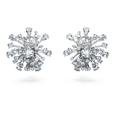 Kolczyki zapinane na sztyft Galaxy, Diamenty laboratoryjne 5,5 karata, Szlify różnorodne, 14K białe złoto - Swarovski, 5710664