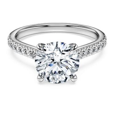 Eternity solitaire ring, Laboratory grown diamonds 2.2 ct tw, Round shape, 14K white gold - Swarovski, 5710668