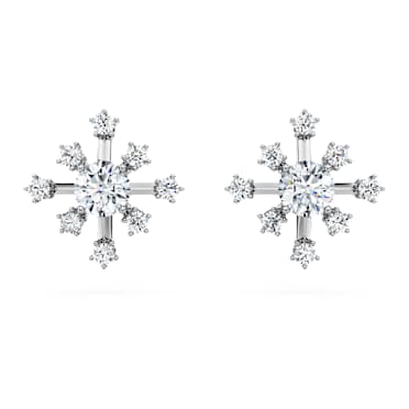 Galaxy 耳釘, 總重 0.5 克拉培育鑽石, 圓形切割, 14K 金（白色） - Swarovski, 5710687