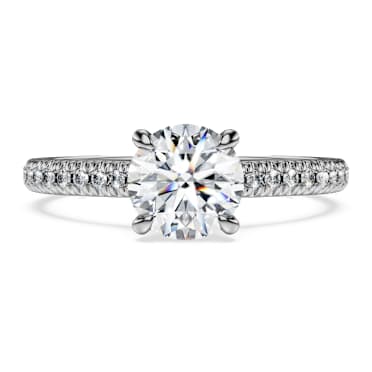 Eternity solitaire ring, Lab-grown diamonds 1.2 ct tw, Round shape, 14K white gold - Swarovski, 5710690